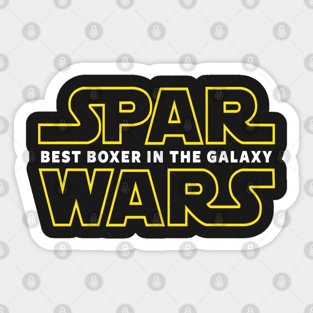 SPAR WARS - BEST BOXER IN THE GALAXY Sticker by Tshirt Samurai